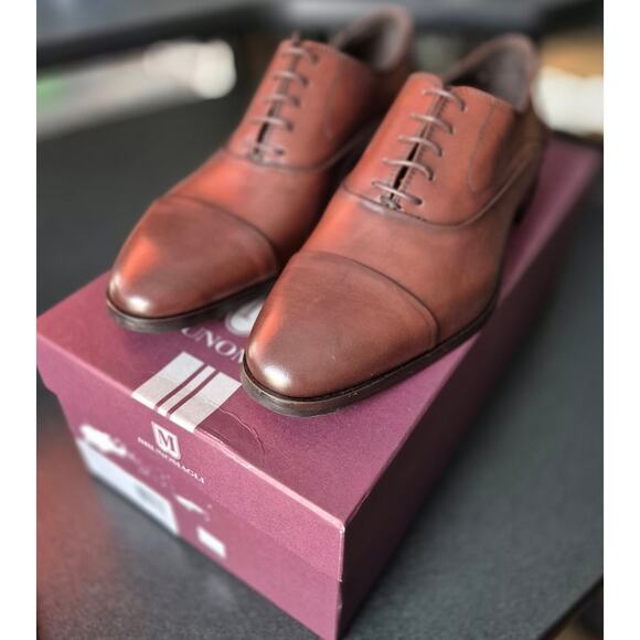 Bruno Magli Men Cancun Cap Toe Oxfords Us 7.5M Rust Calf Leather - Picture 4 of 6